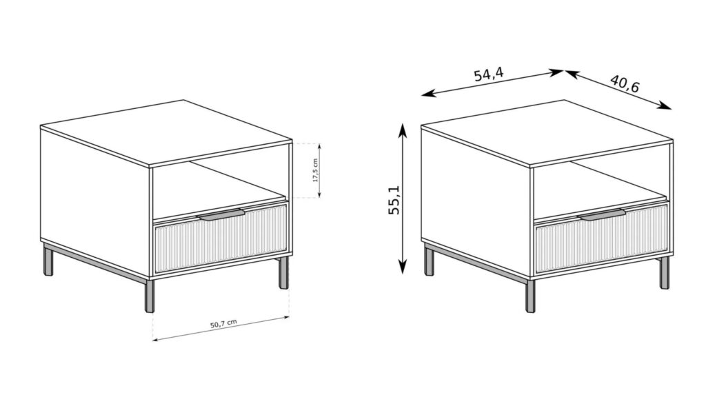 Croquis table de chevet KELLY