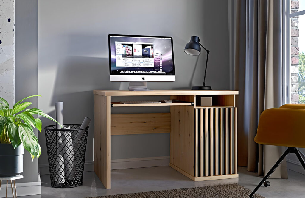 Design intelligent Bureau ZEBRA, 4 étagères, 120 cm