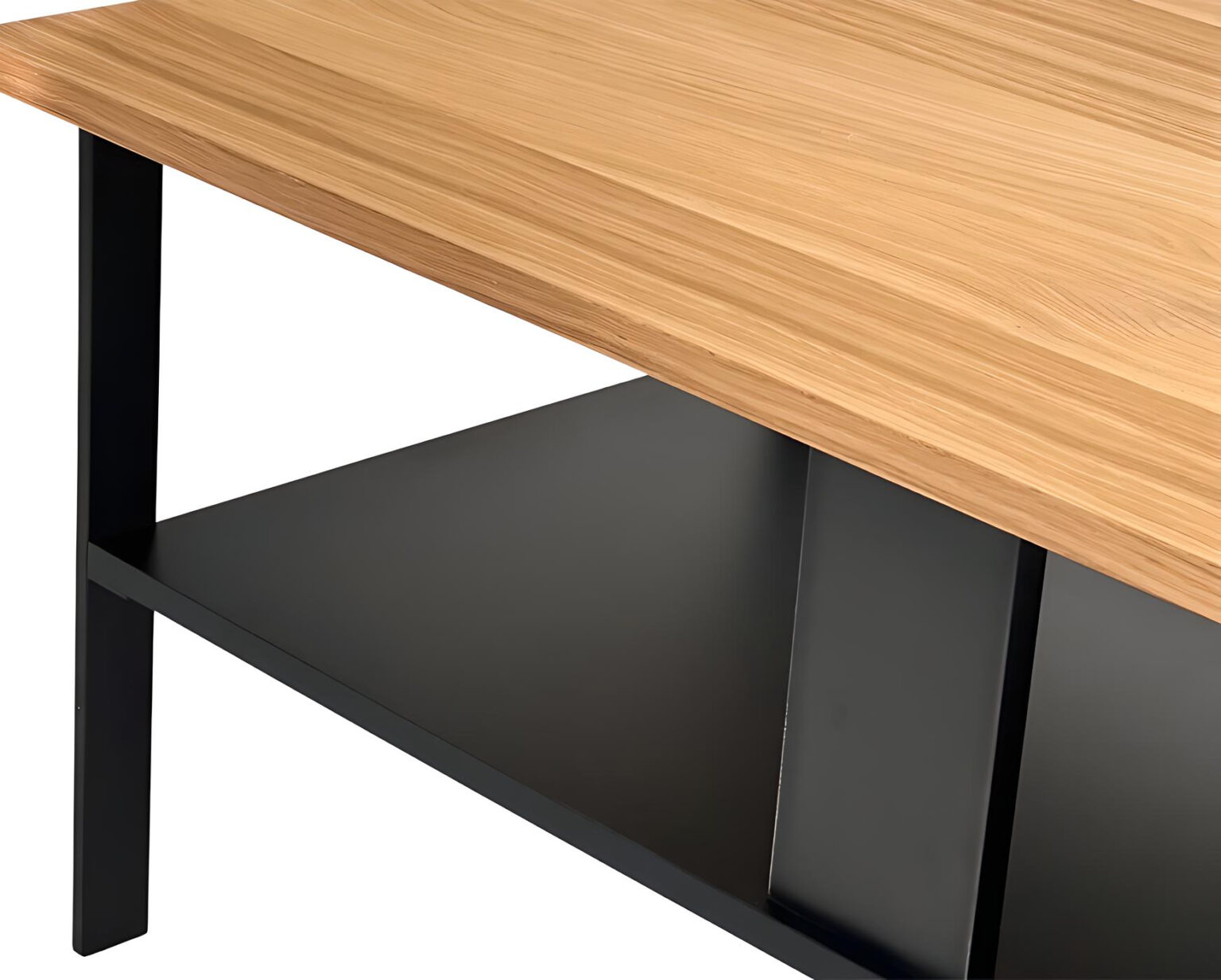 Table Moderne Chêne avec plateau Noir Alma