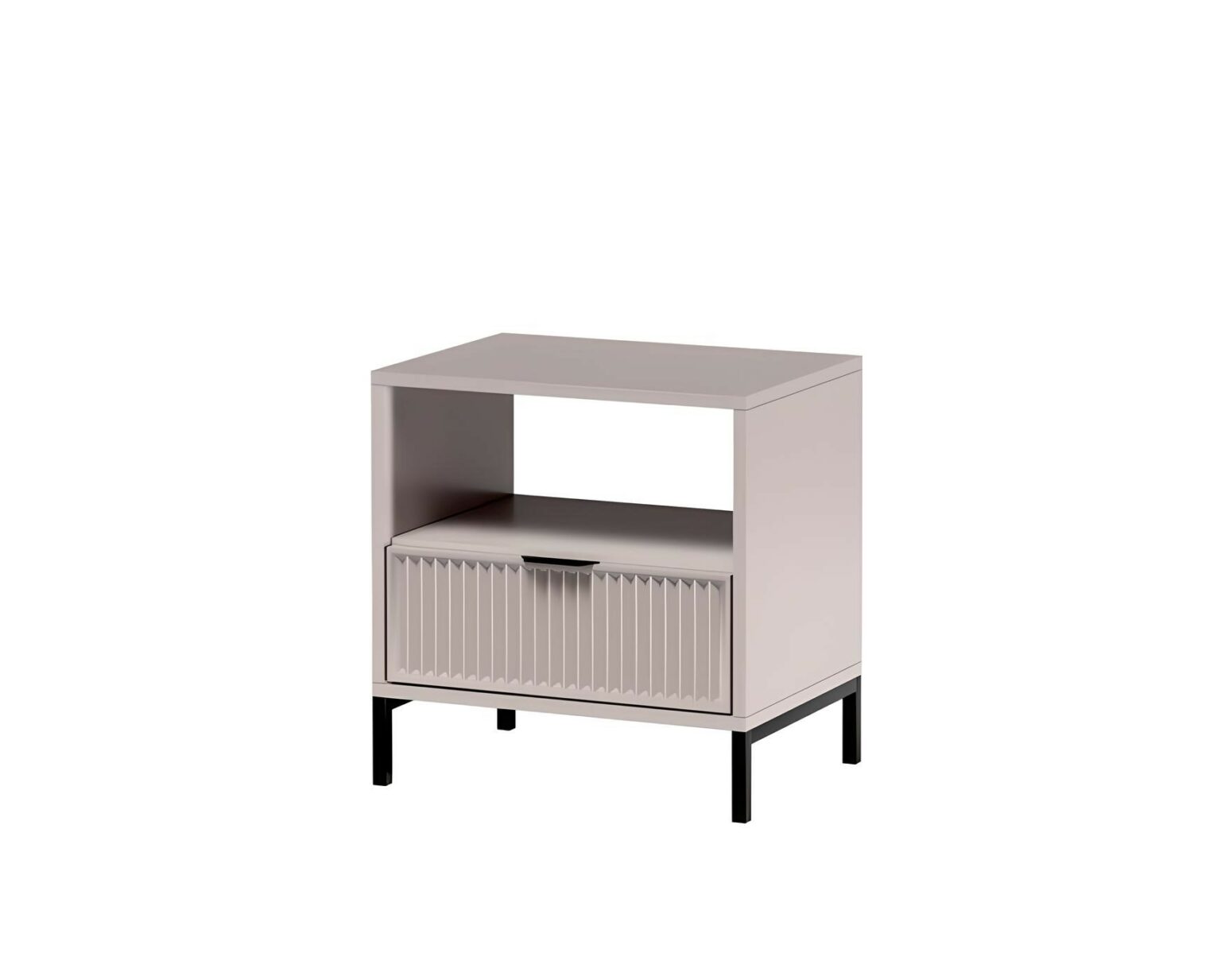 Table de chevet 1 tiroir 1 étagère 55 cm - KELLY beige tendance KAMAZZA