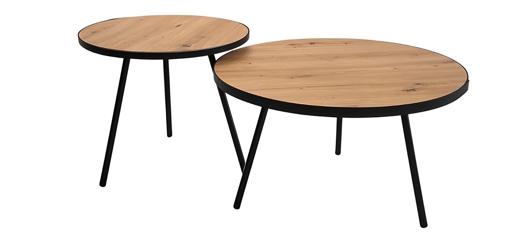 Ensemble Tables Elma Cuir Naturel