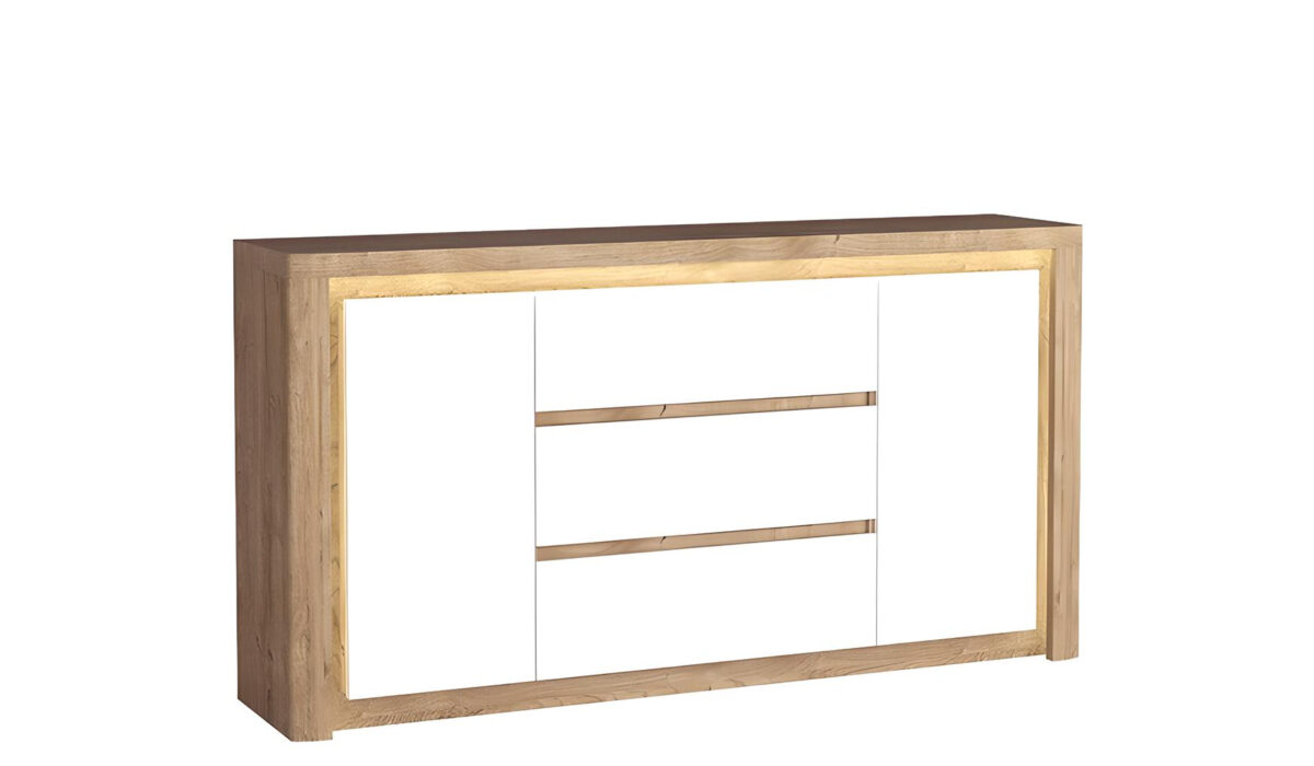 Meuble Buffet Bois Blanc Adel Angle Gauche