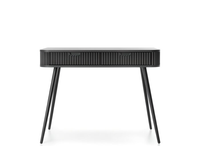 Console 2 tiroirs pieds métal noir 105 cm – IRIS