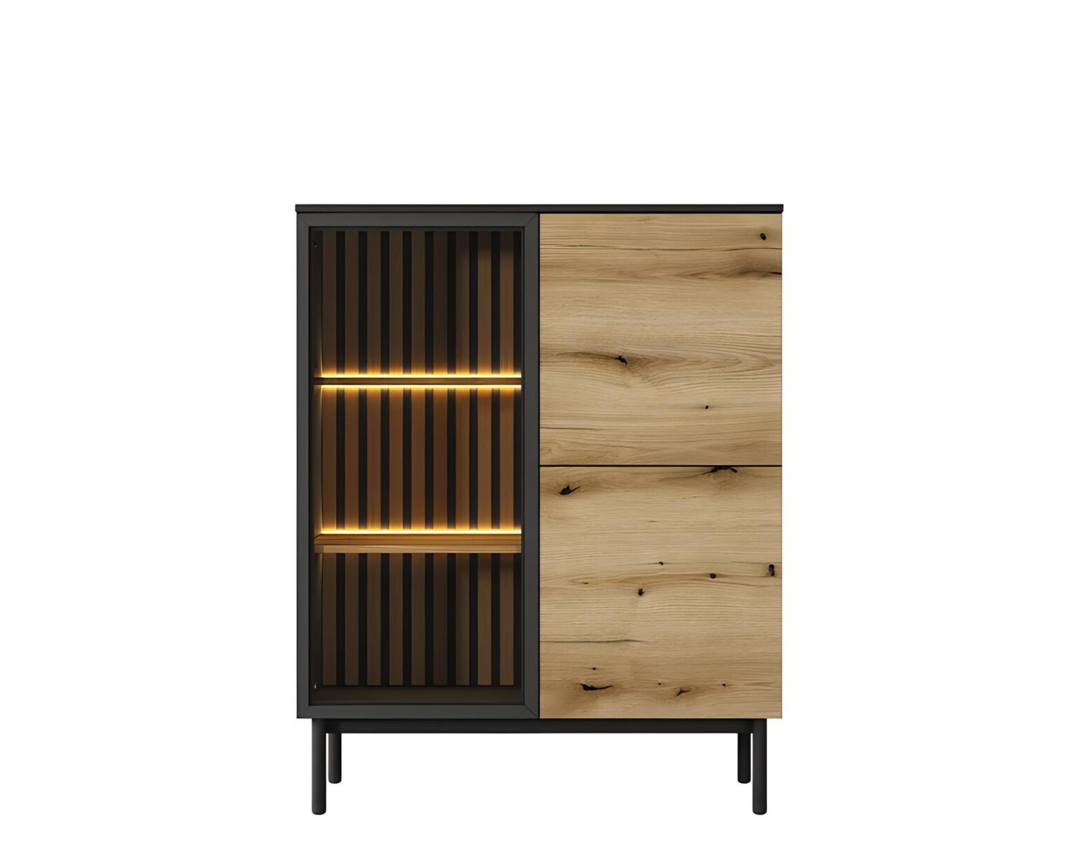 Buffet CAMILLE avec 3 portes et éclairage LED intégré