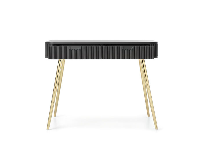 Console 2 tiroirs pieds métal or 105 cm – IRIS