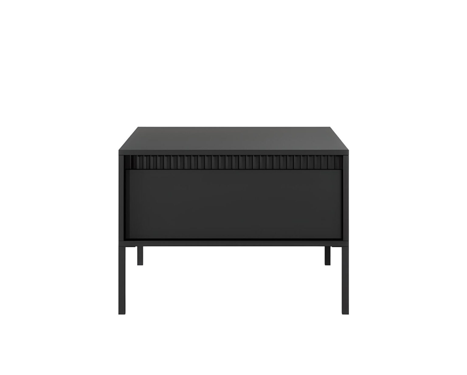 Table basse noire ROMANE compacte de 68 cm avec 1 tiroir, alliance de fonctionnalité et d'élégance