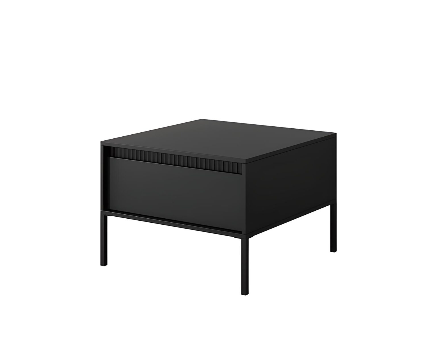 Table basse noire de 68 cm ROMANE, 1 tiroir pour un rangement discret et une ambiance contemporaine