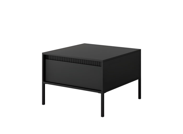 Table basse noire de 68 cm ROMANE, 1 tiroir pour un rangement discret et une ambiance contemporaine