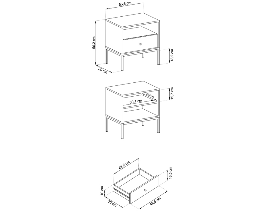 Croquis table de chevet ROSALIA