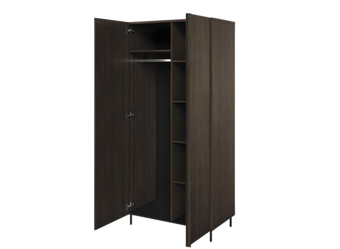 Armoire 2 portes avec penderie bois foncé 92 cm – CARENNE