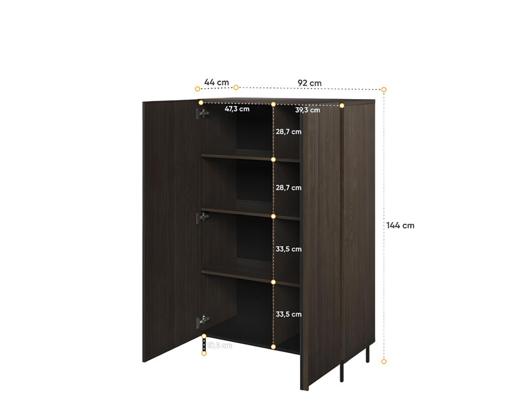 Dimension du buffet haut 2 portes bois foncé 92 cm CARENNE