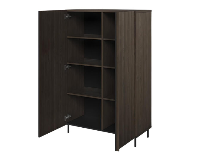 Buffet haut 2 portes bois foncé 92 cm – CARENNE