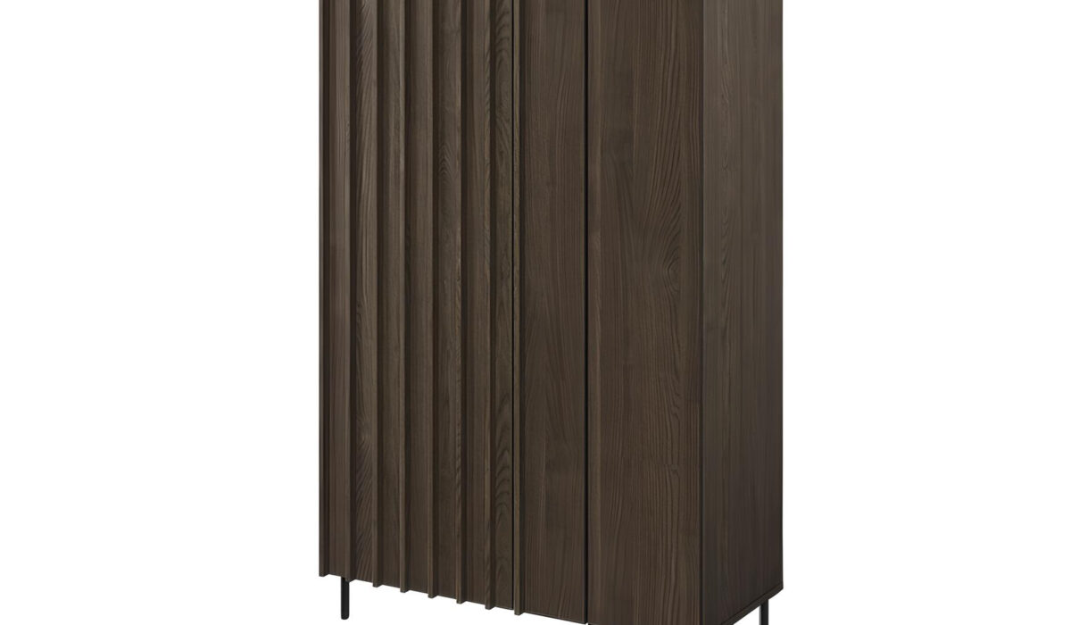 Harmonie parfaite entre design et praticité avec le buffet haut 2 portes bois foncé 92 cm CARENNE