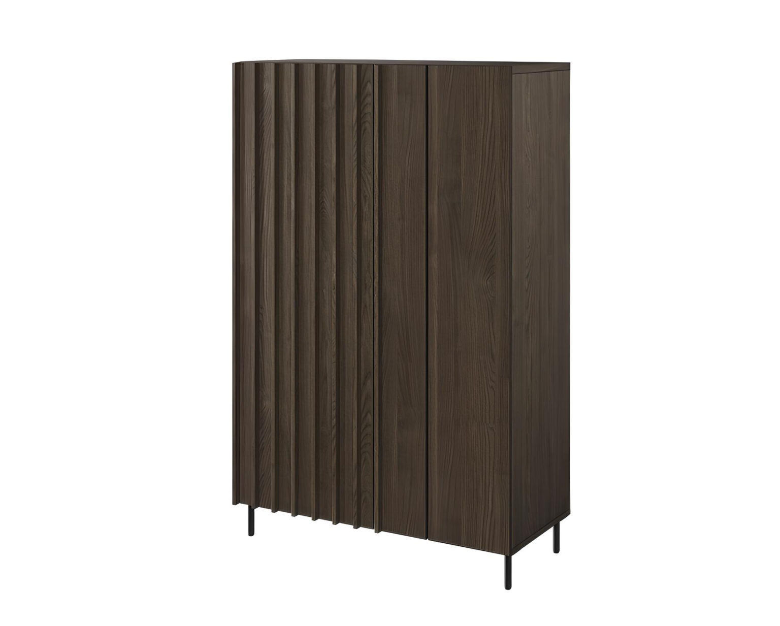 Harmonie parfaite entre design et praticité avec le buffet haut 2 portes bois foncé 92 cm CARENNE