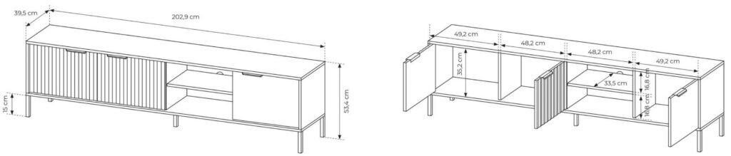 Croquis Meuble télé 200 cm LIEF