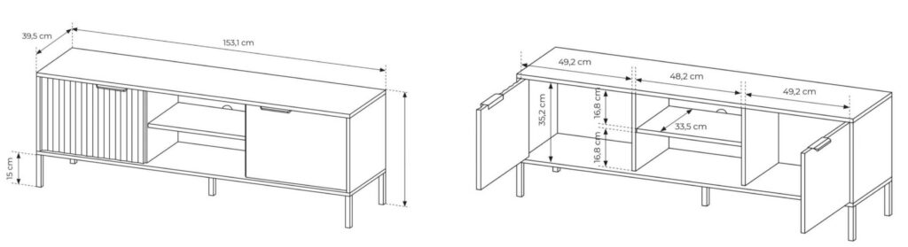 Croquis meuble télé 150 cm LIEF