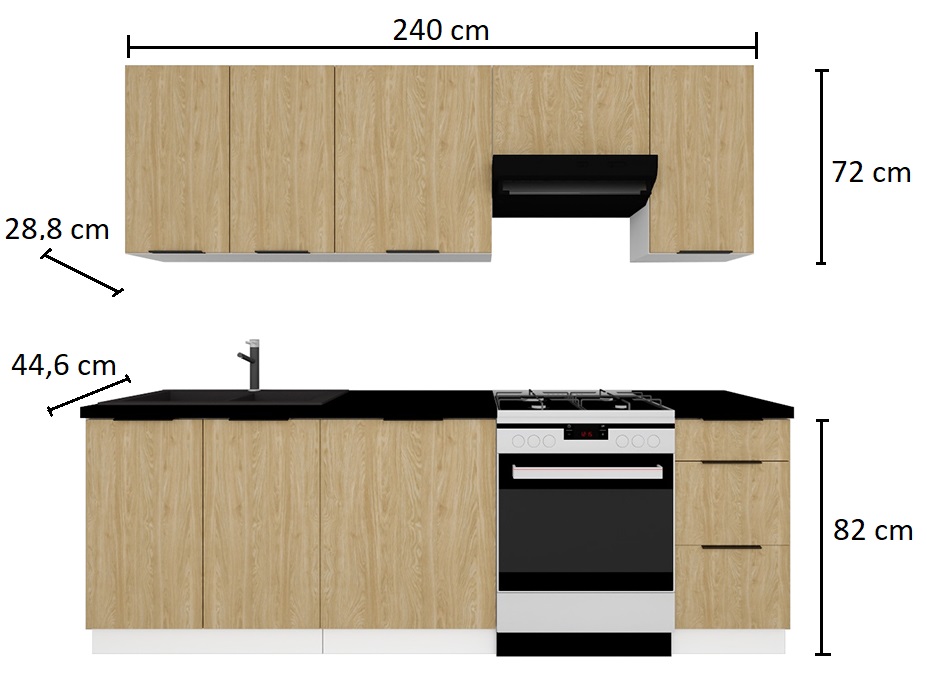 Dimensions cuisine complète 240 cm KARENNE