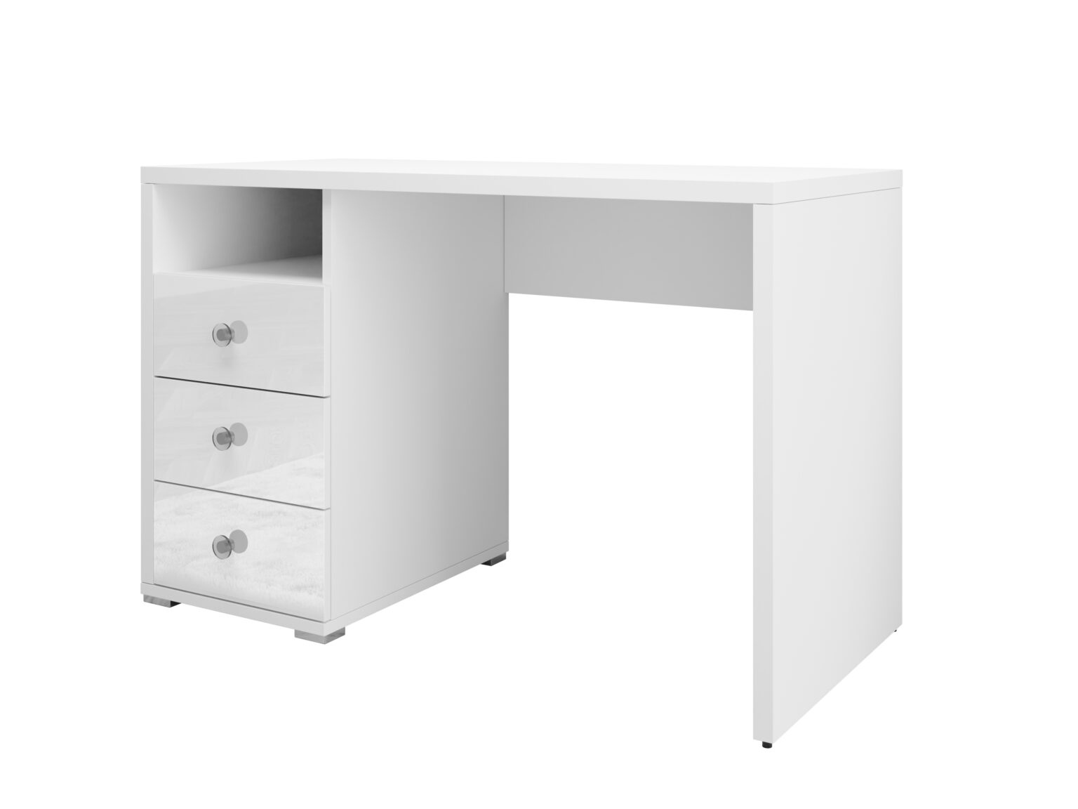 KAMAZZA - Bureau moderne avec tiroirs blanc MILA
