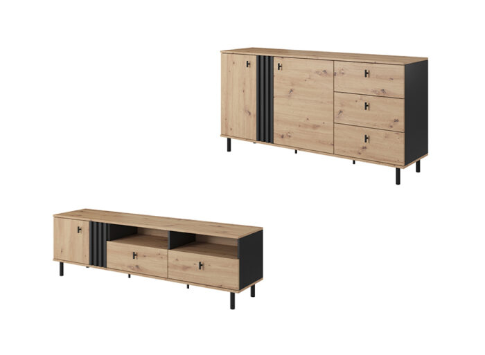 Salon complet avec buffet et meuble télé 170 cm – DUSTY