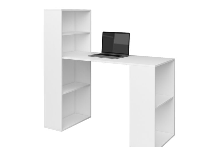 KAMAZZA - Bureau avec rangement novateur blanc ZELMA