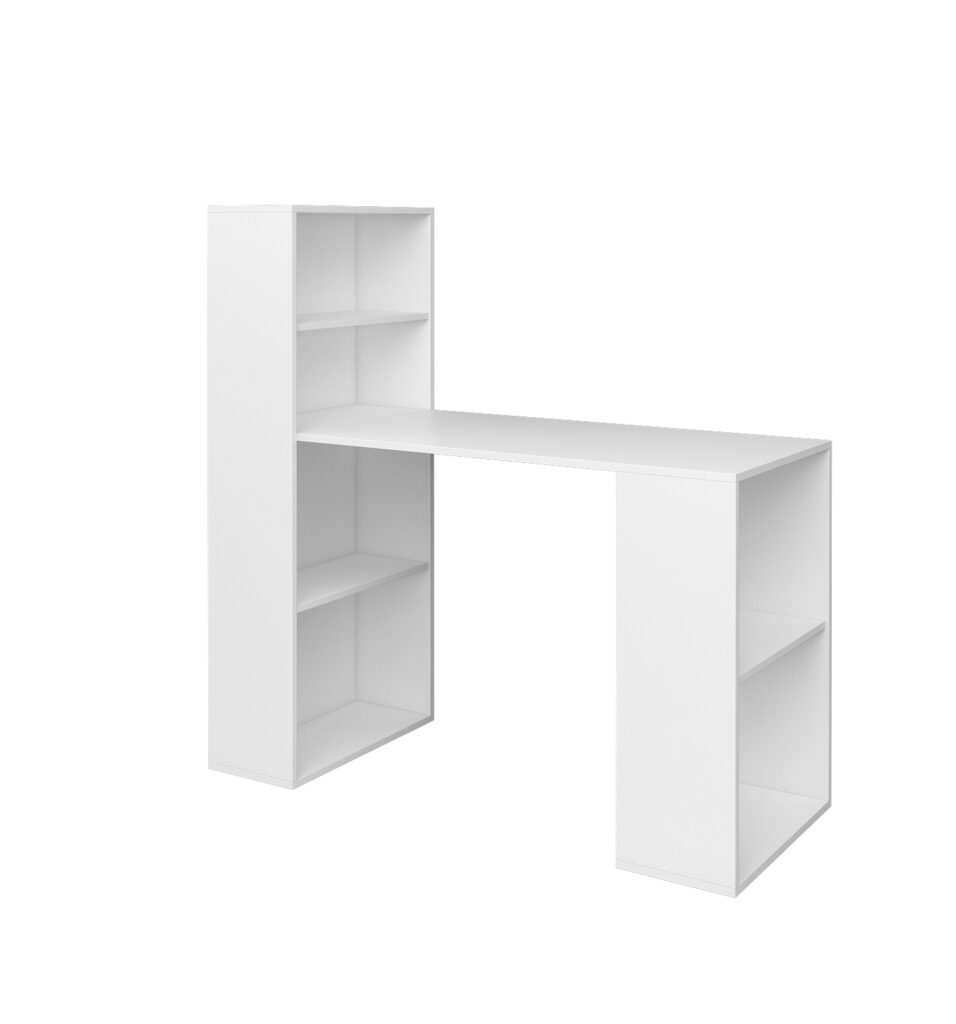 KAMAZZA - Bureau design avec rangement novateur blanc ZELMA
