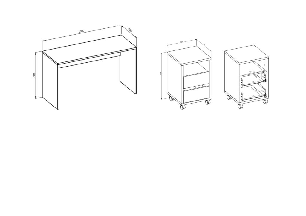 KAMAZZA schema bureau avec tiroirs