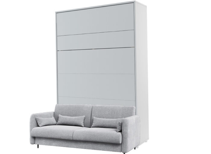 Lit escamotable canapé intégré gris claire – SMART