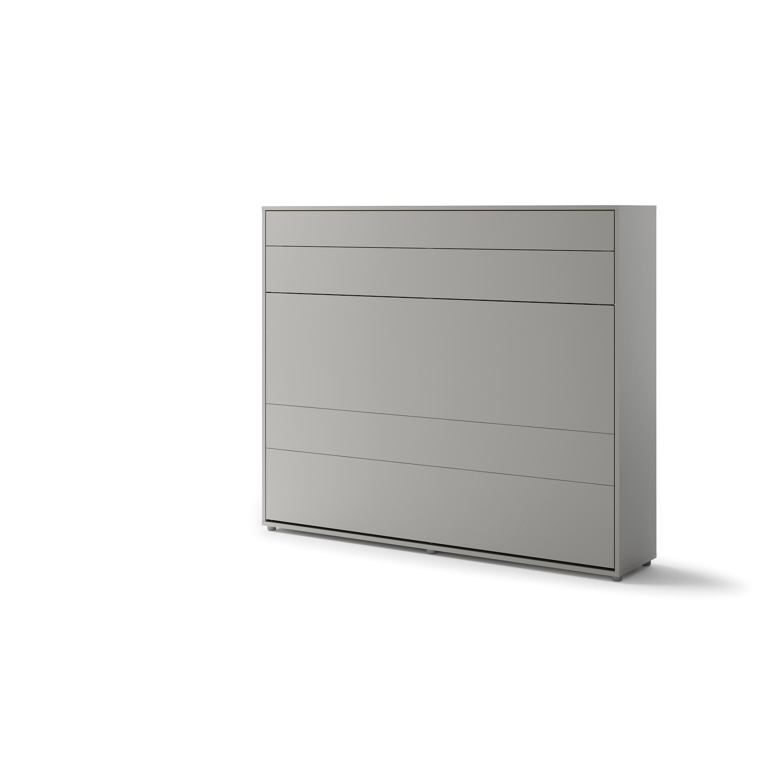 KAMAZZA Lit escamotable horizontal avec LED mécanisme d’ouverture pneumatique – SMART gris 160x200 3