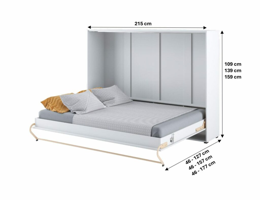 KAMAZZA Lit escamotable horizontal mécanisme d'ouverture à ressort avec fonction stop - GAIN