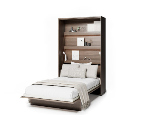 KAMAZZA Lit escamotable ouverture pneumatique SMART 120x200 Chêne foncé 3