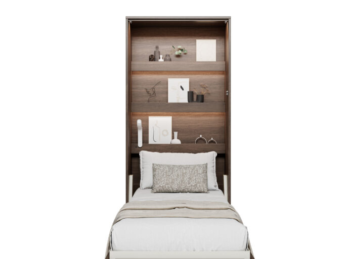 KAMAZZA Lit escamotable ouverture pneumatique SMART 90x200 Chêne foncé 3