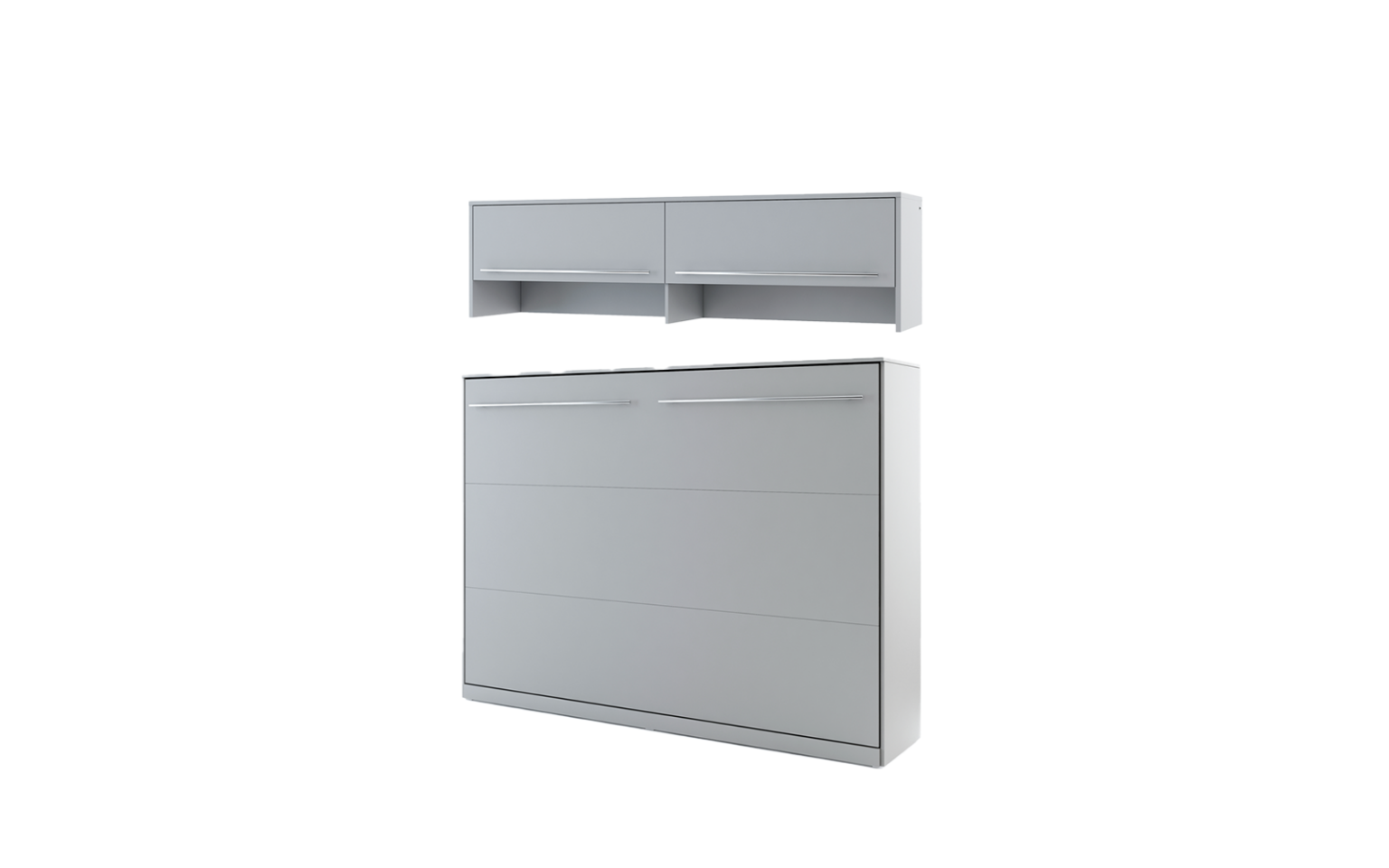 lit escamotable horizontal 140x200 avec étagère assortie - GAIN - fermé gris