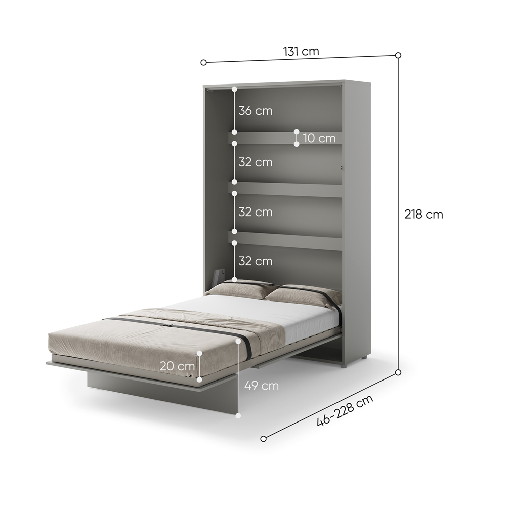 Lit escamotable 1 place vertical - SMART - dimensions