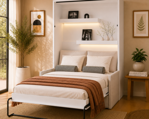 KAMAZZA Lit escamotable avec canpé beige