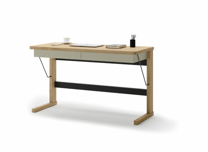 Bureau avec tiroir design couleur chêne huilé – 131 cm – OLLIE