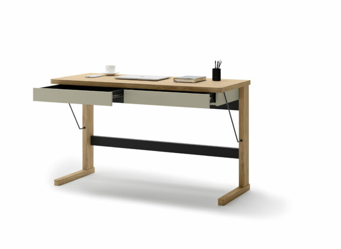 Bureau avec tiroir design couleur chêne huilé – 131 cm – OLLIE