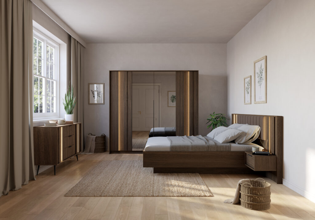 Lit coffre 160x200 avec chevet integrés Kamazza