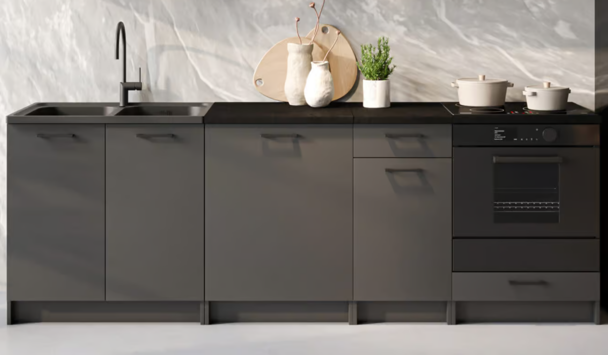 Cuisine grise anthracite bas