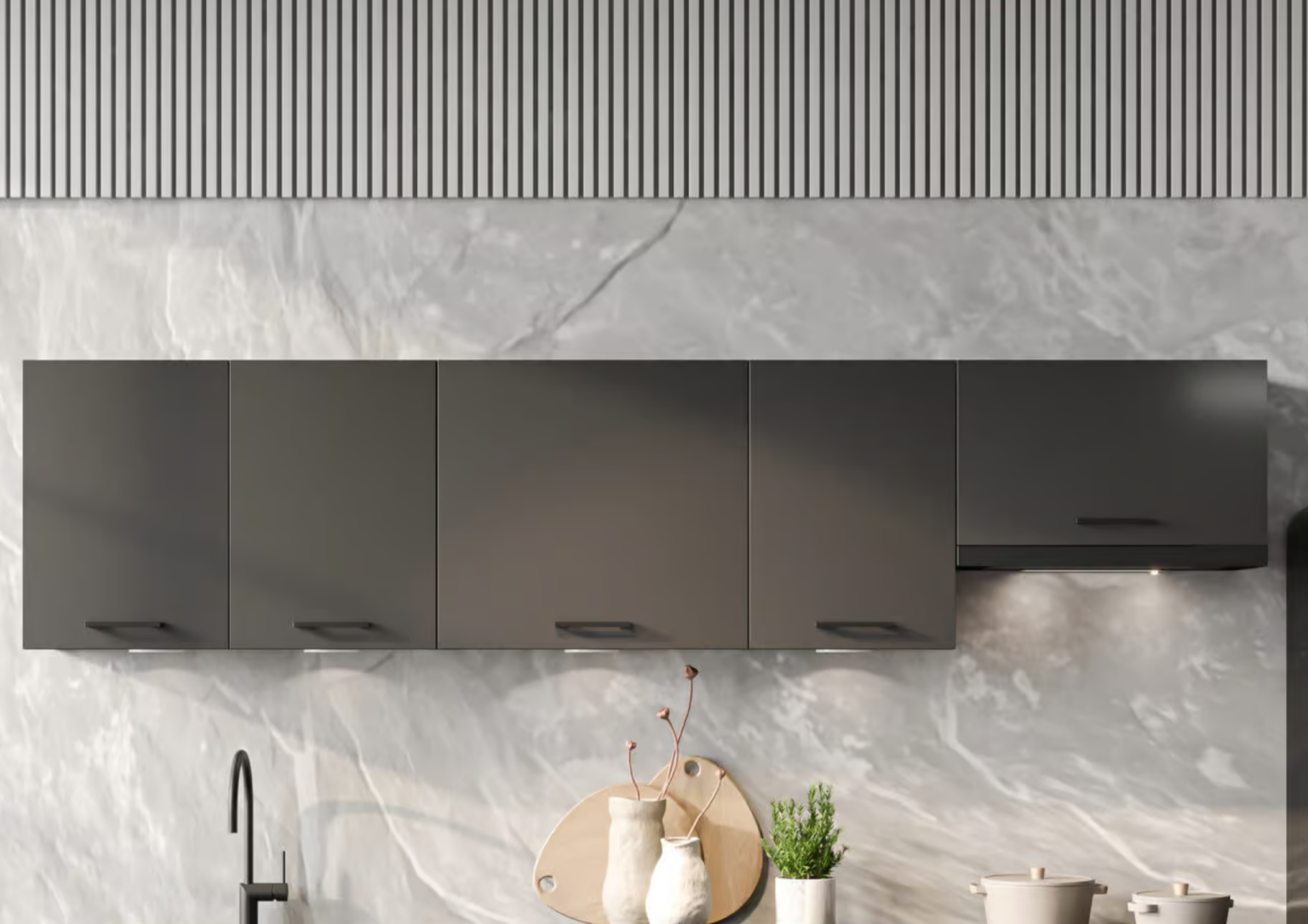 Cuisine grise anthracite haut