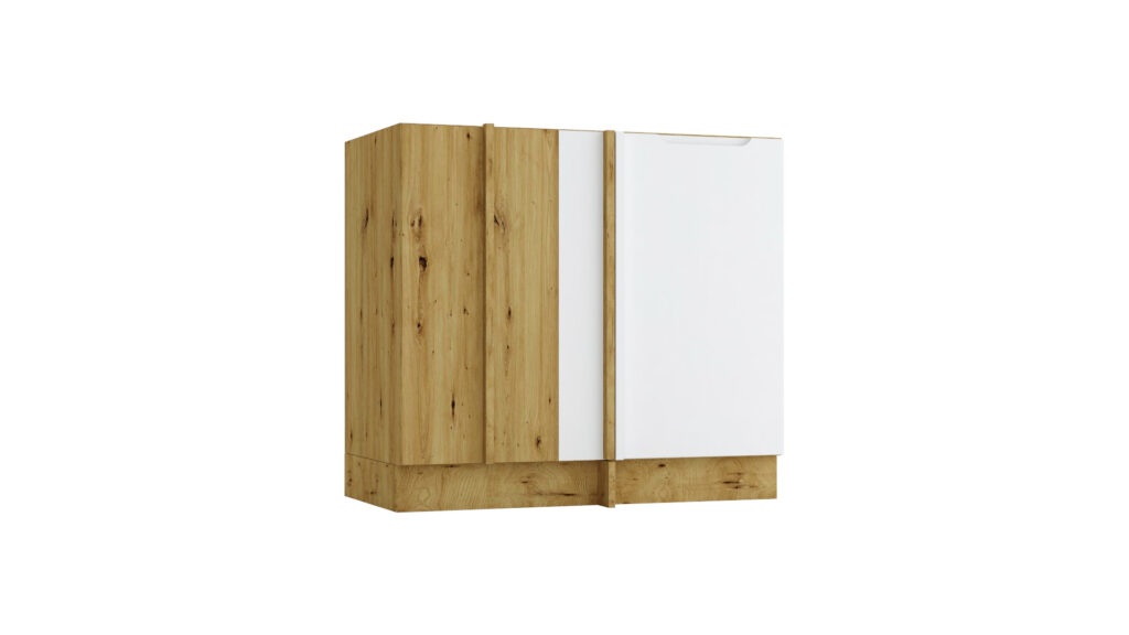 Cuisine d'angle moderne meuble bas blanc 6