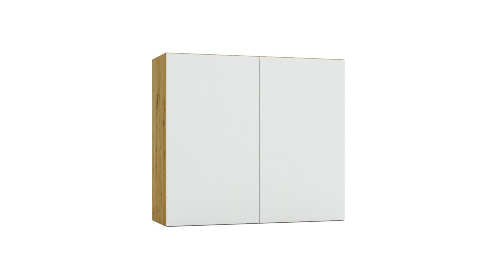Cuisine d'angle moderne meuble haut blanc 3