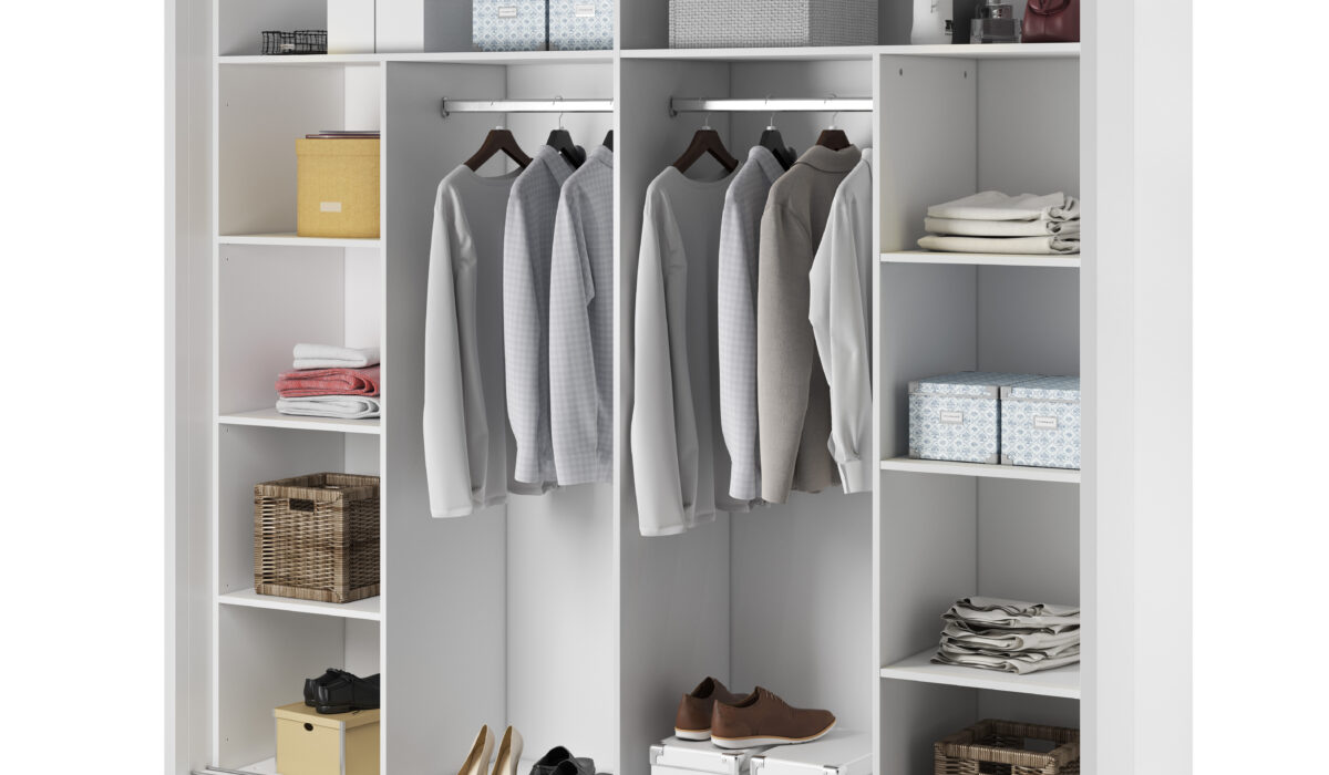 Armoire 2 portes avec miroir KAMAZZA