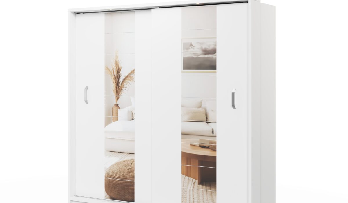 Armoire 2 portes avec miroir KAMAZZA