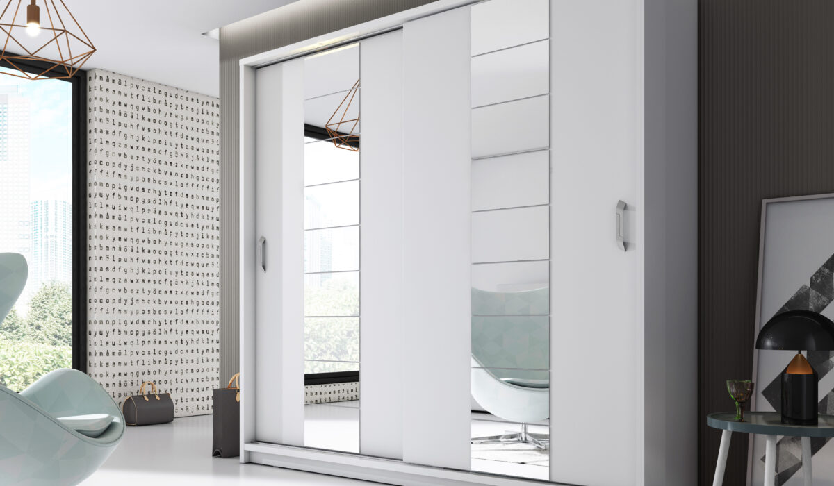 Armoire 2 portes avec miroir KAMAZZA