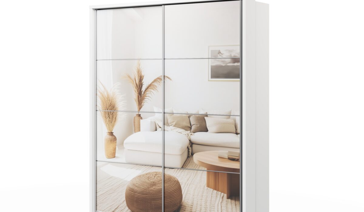 Armoire 2 portes avec miroir KAMAZZA