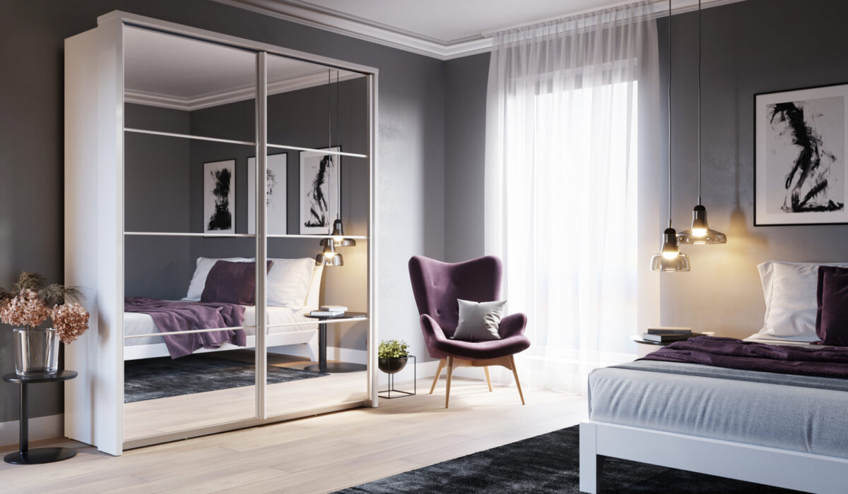 Armoire 2 portes avec miroir KAMAZZA