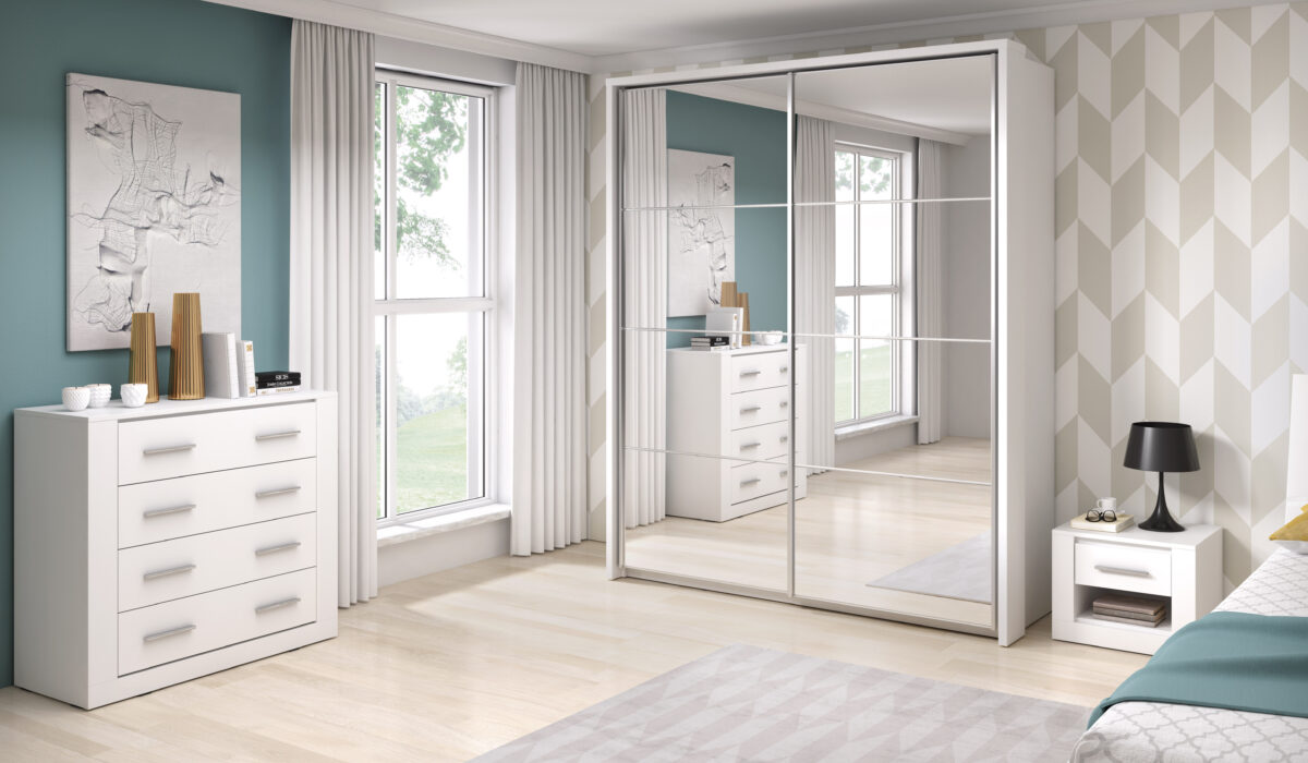 Armoire 2 portes avec miroir KAMAZZA