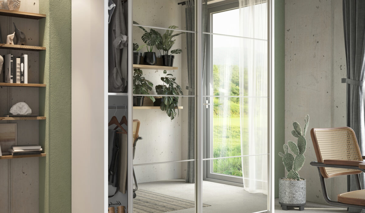 Armoire 2 portes avec miroir KAMAZZA