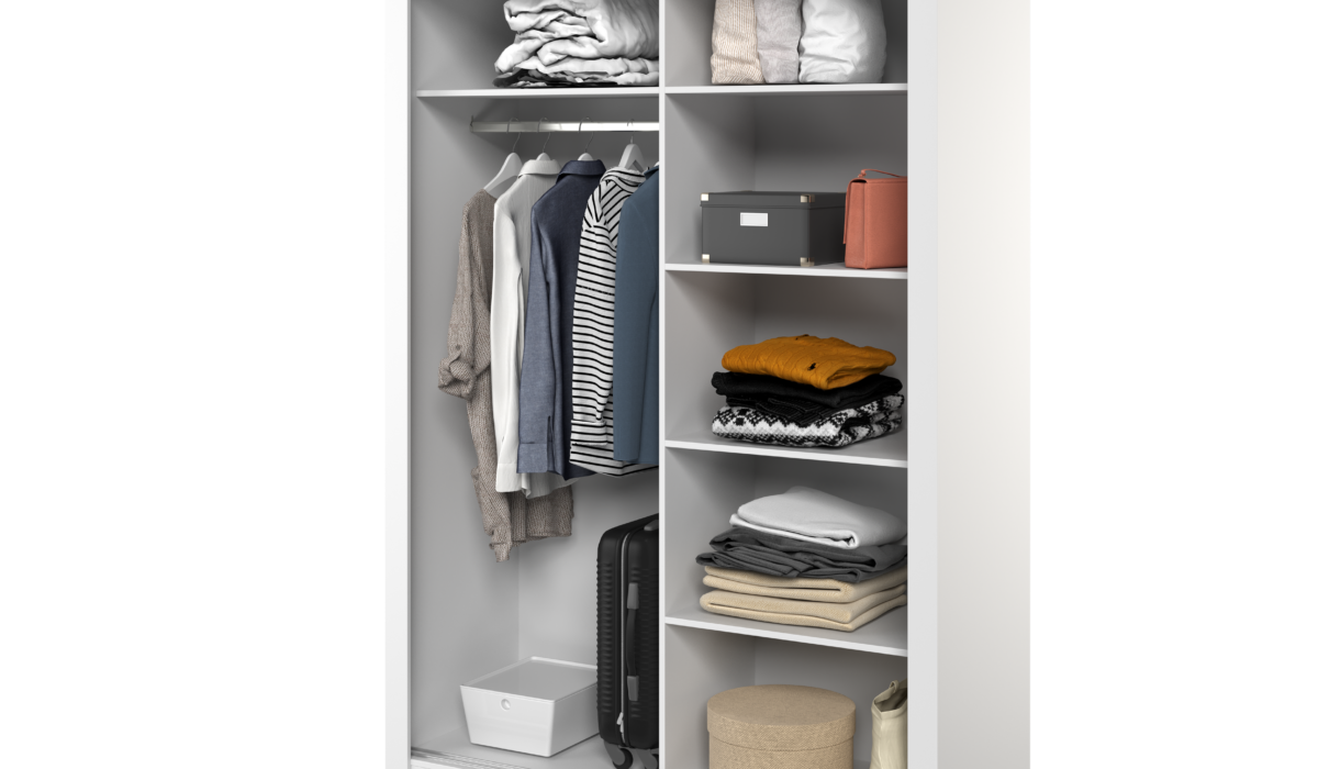 Armoire 2 portes avec miroir KAMAZZA