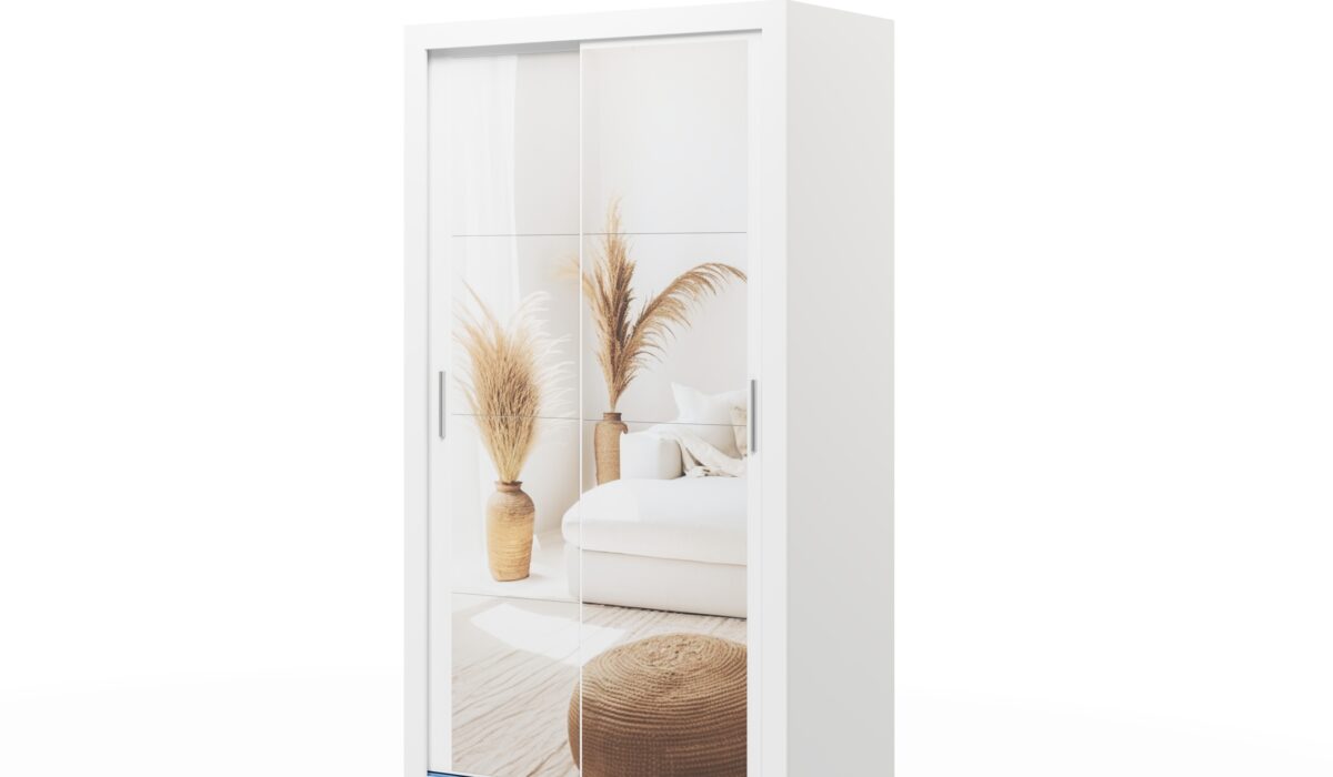 Armoire 2 portes avec miroir KAMAZZA